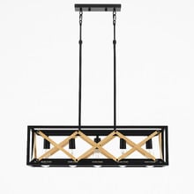 Alphonse Wooden Linear 5 Light Pendant